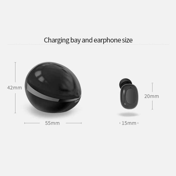 A10 TWS Space Capsule Shape Wireless Bluetooth Earphone with Magnetic Charging Box & Lanyard, Support HD Call & Automatic Pairing Bluetooth(Black) - TWS Earphone by PMC TechLife | Online Shopping South Africa | PMC TechLife