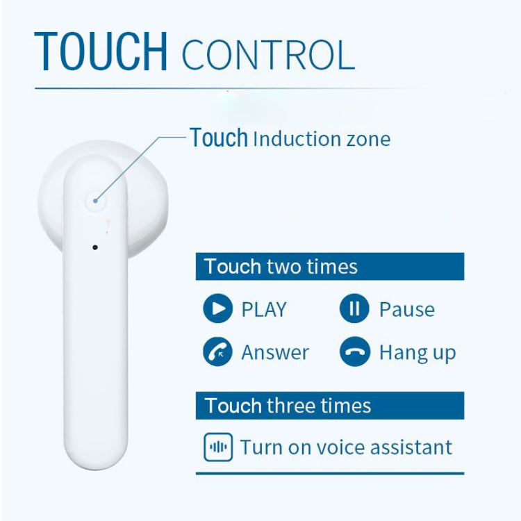 X26 TWS  Bluetooth 5.0 Wireless Touch Bluetooth Earphone with Magnetic Attraction Charging Box, Support Voice Assistant & Call(White) - TWS Earphone by PMC TechLife | Online Shopping South Africa | PMC TechLife