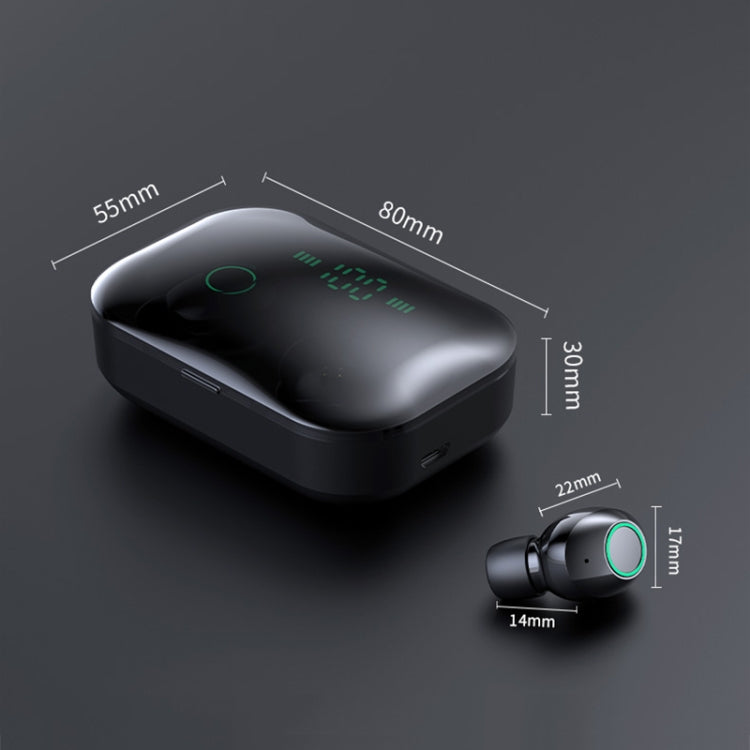 M7 TWS V5.0 Binaural Wireless Stereo Bluetooth Headset with Charging Case and Digital Display(Black) - TWS Earphone by PMC TechLife | Online Shopping South Africa | PMC TechLife