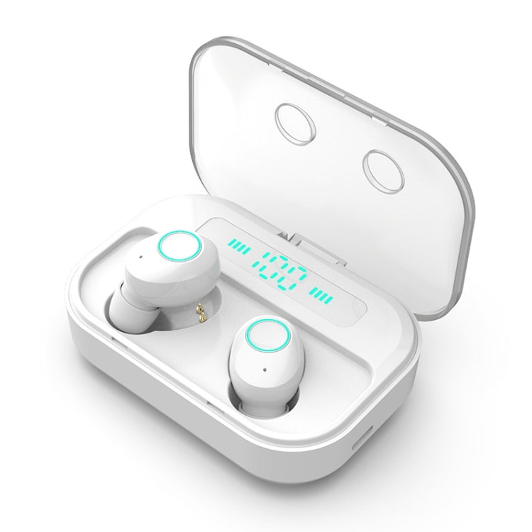 M7 TWS V5.0 Binaural Wireless Stereo Bluetooth Headset with Charging Case and Digital Display(White) - TWS Earphone by PMC TechLife | Online Shopping South Africa | PMC TechLife