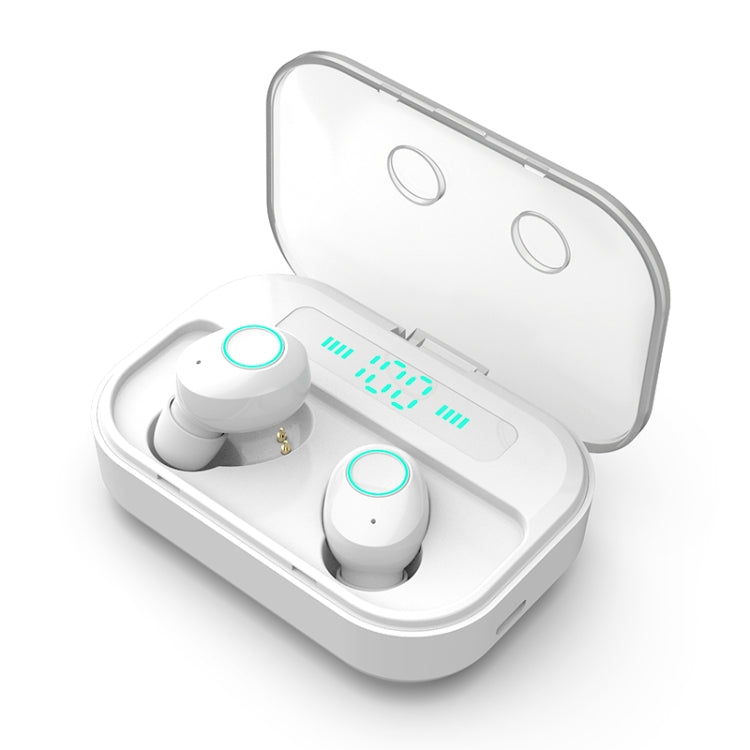 M7 TWS V5.0 Binaural Wireless Stereo Bluetooth Headset with Charging Case and Digital Display(White) - TWS Earphone by PMC TechLife | Online Shopping South Africa | PMC TechLife