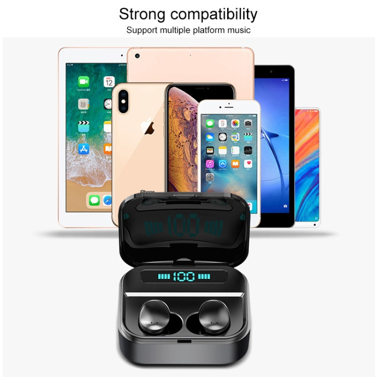 X7 TWS V5.0 Binaural Wireless Stereo Bluetooth Headset with Charging Case and Digital Display(Black) - TWS Earphone by PMC TechLife | Online Shopping South Africa | PMC TechLife