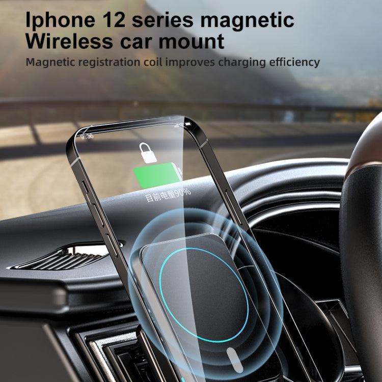 JJT-969 15W Max Output Magnetic Car Air Outlet Bracket Wireless Charger(Green) - Wireless Charger Holders by PMC Jewellery | Online Shopping South Africa | PMC Jewellery