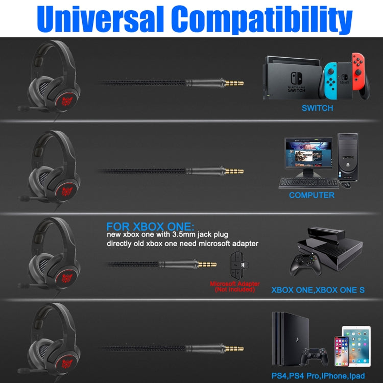 ONIKUMA K9 Single Plug RGB Adjustable Gaming Headphone with Microphone(Black) - free shipping - PMC TechLife - Order now!