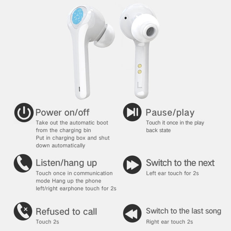 G9 Bluetooth 5.0 HIFI 3D Stereo Wireless Earphone (White) - Bluetooth Earphone by PMC TechLife | Online Shopping South Africa | PMC TechLife