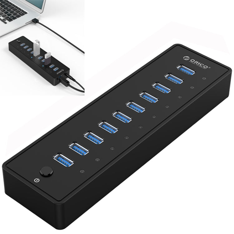 ORICO P10-U3-V1 10 USB 3.0 Ports HUB, Specification: EU Plug - free shipping - PMC TechLife - Order now!