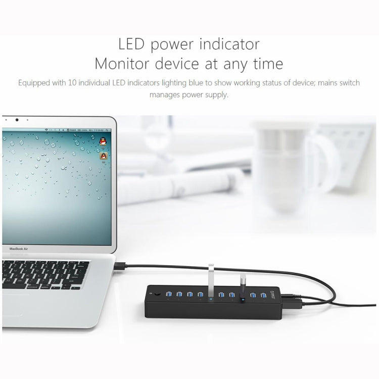 ORICO P10-U3-V1 10 USB 3.0 Ports HUB, Specification: EU Plug - free shipping - PMC TechLife - Order now!