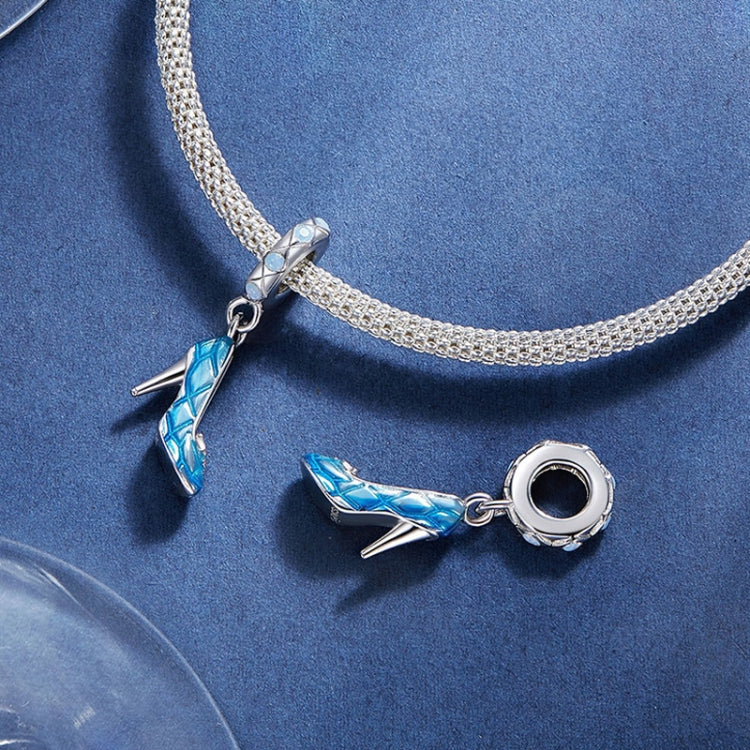 SCC2536 S925 Sterling Silver Necklace Pendant Accessories Blue Magic Dance Shoes DIY Bracelet Beads - Jewelry Accessories by PMC Jewellery | Online Shopping South Africa | PMC Jewellery