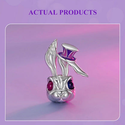 SCC2530 Sterling Silver S925 Fantasy Magic Rabbit Pendant Accessories DIY Bracelet Beads - Necklaces & Pendants by PMC Jewellery | Online Shopping South Africa | PMC Jewellery