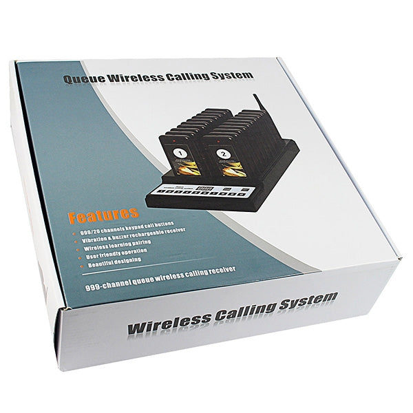 QC100 999 Channel Restaurant Wireless Paging Queuing Calling System with 20 Call Coaster Pagers, EU Plug - Alarm System by PMC Jewellery | Online Shopping South Africa | PMC Jewellery