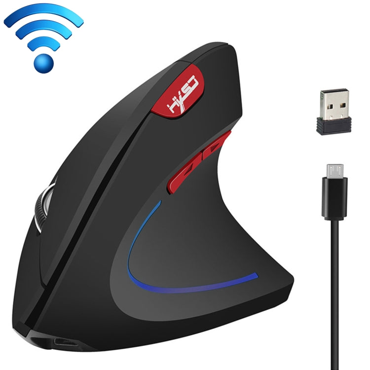 HXSJ T22 2.4GHz Wireless 4-Keys 2400 DPI Adjustable Ergonomics Optical Vertical Mouse(Black) - Wireless Mice by HXSJ | Online Shopping South Africa | PMC Jewellery | Buy Now Pay Later Mobicred