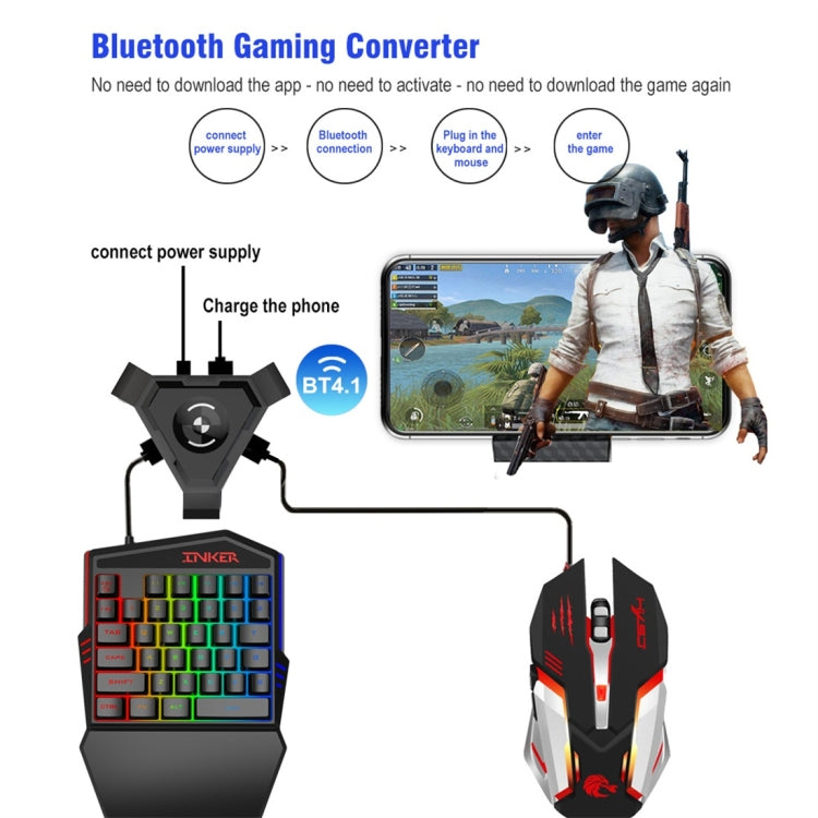 HXSJ P5 Bluetooth 4.1 Keyboard Mouse Bluetooth Gaming Converter, Can Not Be Pressed Version(Black) - Converter & Adapter by HXSJ | Online Shopping South Africa | PMC Jewellery | Buy Now Pay Later Mobicred