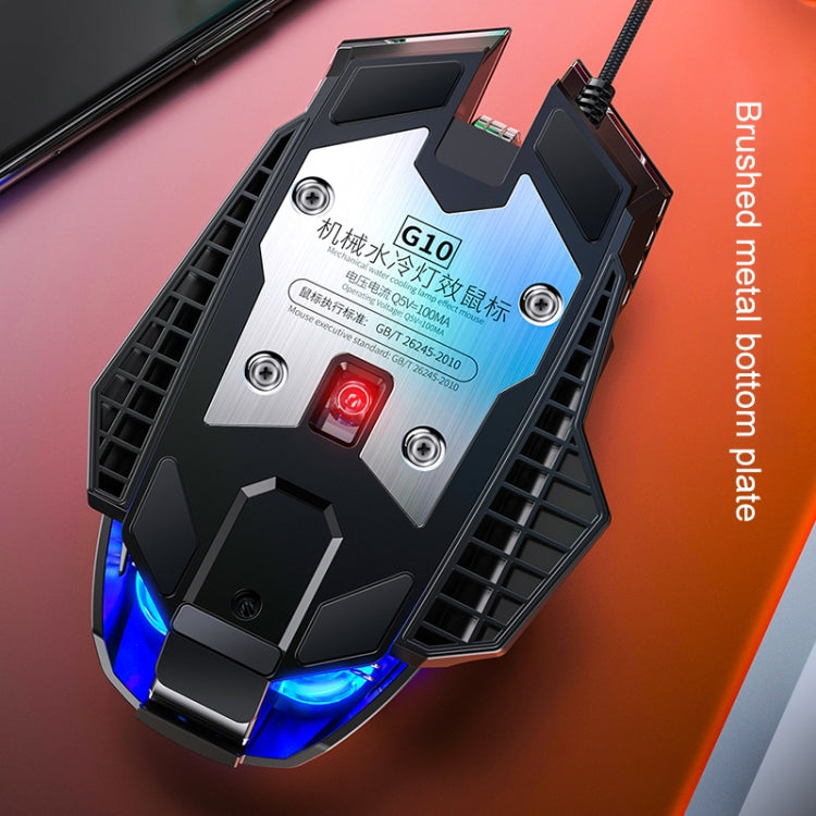 YINDIAO G10 7200DPI 7-modes Adjustable 7-keys RGB Light Wired Metal Mechanical Hard Core Macro Mouse, Style: Audio Version(Black) - Wired Mice by YINDIAO | Online Shopping South Africa | PMC Jewellery | Buy Now Pay Later Mobicred