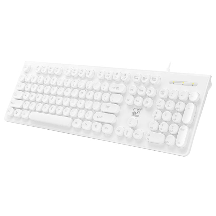 ZGB S500 Round Key USB Wired Computer Keyboard (White) - free shipping - PMC TechLife - Order now!