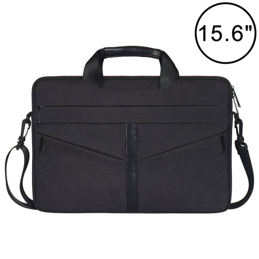 15.6 inch Breathable Wear-resistant Fashion Business Shoulder Handheld Zipper Laptop Bag with Shoulder Strap (Black) - 14.1 inch by PMC Jewellery | Online Shopping South Africa | PMC Jewellery