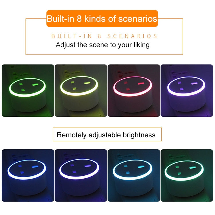 10A RGB Scene Light WiFi Remote Control Smart Socket Works with Alexa & Google Home, AC 220-240V, UK Plug - Smart Socket by PMC Jewellery | Online Shopping South Africa | PMC Jewellery