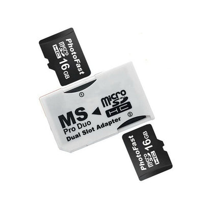 CR-5400 Dual Slot Micro SDHC(TF) to MS PRO Duo Adapter, Total Supported Capacity: 64GB - Card Adapter by PMC Jewellery | Online Shopping South Africa | PMC Jewellery