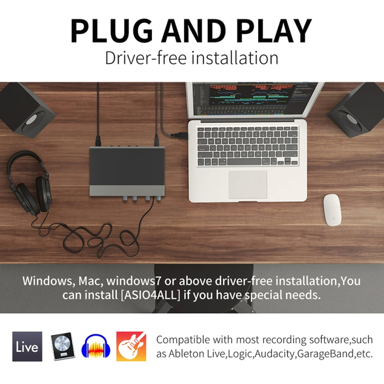 XTUGA E22 Audio Interface Professional Sound Card - Live Sound Effects Processors by XTUGA | Online Shopping South Africa | PMC TechLife