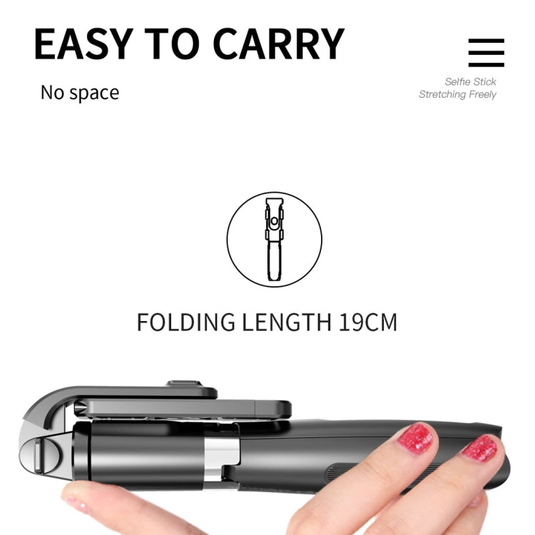 L02 100cm Multi-function Adjustable Bluetooth Self-timer Pole Tripod Selfie Stick (Black) - Selfie Sticks by PMC TechLife | Online Shopping South Africa | PMC TechLife
