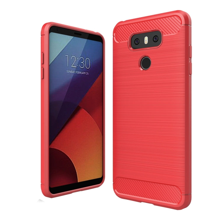 For LG G6 Brushed Carbon Fiber Texture Shockproof TPU Protective Cover Case (Red) - LG Cases by PMC TechLife | Online Shopping South Africa | PMC TechLife | Buy Now Pay Later Mobicred