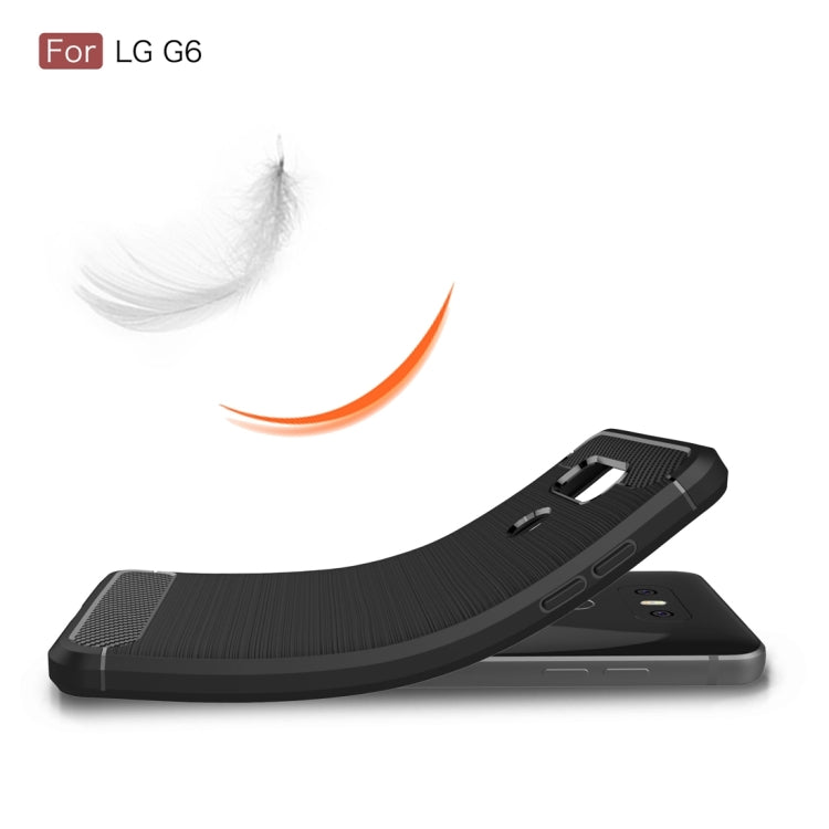 For LG G6 Brushed Carbon Fiber Texture Shockproof TPU Protective Cover Case (Red) - LG Cases by PMC TechLife | Online Shopping South Africa | PMC TechLife | Buy Now Pay Later Mobicred