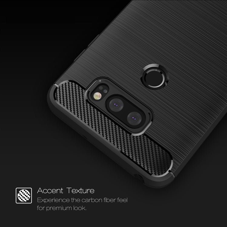 For LG V30 Brushed Texture Carbon Fiber Shockproof TPU Rugged Armor Protective Case (Black) - free shipping - PMC TechLife - Order now!