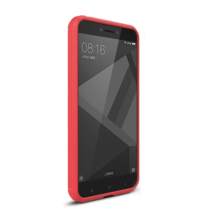 For Xiaomi  Redmi 4X  Brushed Carbon Fiber Texture Shockproof TPU Protective Cover Case(Red) - free shipping - PMC TechLife - Order now!