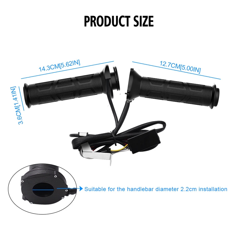 WUPP CS-095D1 Motorcycle Modified Adjustable Temperature Silicone Universal Electric Heating Hand Cover Heated Grip Handlebar(Black) - Grips by WUPP | Online Shopping South Africa | PMC Jewellery | Buy Now Pay Later Mobicred