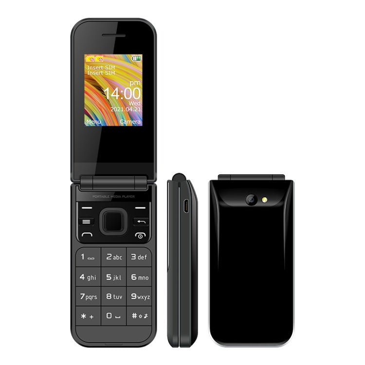 UNIWA F2720 Flip Phone, 1.77 inch, SC6531E, Support Bluetooth, FM, GSM, Dual SIM(Black) - UNIWA by UNIWA | Online Shopping South Africa | PMC TechLife