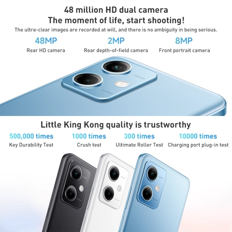 Xiaomi Redmi Note 12 5G, 48MP Camera, 6GB+128GB, Dual Back Cameras, 5000mAh Battery, Side Fingerprint Identification, 6.67 inch MIUI 13 Qualcomm Snapdragon 4 Gen1 Octa Core up to 2.0GHz, Network: 5G, Dual SIM, IR, Not Support Google Play(Blue) - Xiaomi Redmi by Xiaomi | Online Shopping South Africa | PMC Jewellery | Buy Now Pay Later Mobicred