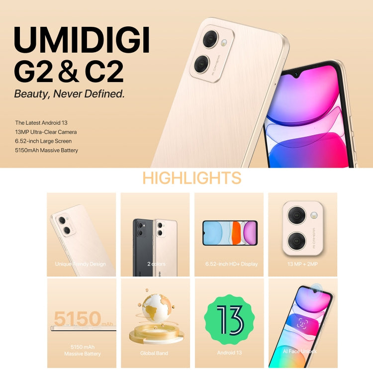 [HK Warehouse] UMIDIGI C2, 3GB+32GB, Dual Back Cameras, 5150mAh Battery, Face Identification, 6.52 inch Android 13 MTK8766 Quad Core up to 2.0GHz, Network: 4G, OTG, Dual SIM(Black) - UMIDIGI by UMIDIGI | Online Shopping South Africa | PMC Jewellery