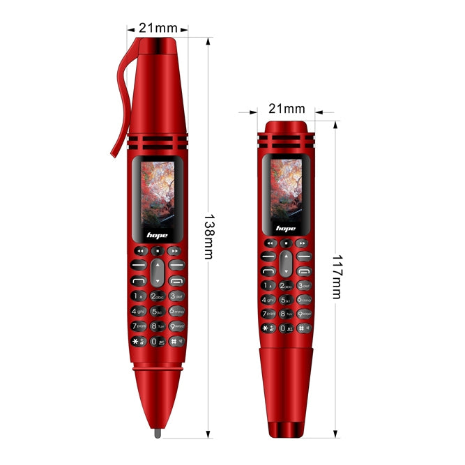 AK007 Mobile Phone, Multifunctional Remote Noise Reduction Back-clip Recording Pen with 0.96 inch Color Screen, Dual SIM Dual Standby, Support Bluetooth, GSM, LED Light, Handwriting(Black) - Others by PMC Jewellery | Online Shopping South Africa | PMC Jewellery