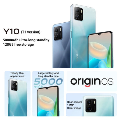 vivo Y10 / T1 4G, 8GB+128GB, Dual Back Cameras, Side Fingerprint Identification, 5000mAh Battery, 6.51 inch Android 11.0 OriginOS Ocean MediaTek Helio P70 Octa Core up to 2.1GHz, OTG, Network: 4G(Glacier Blue) - vivo by VIVO | Online Shopping South Africa | PMC Jewellery