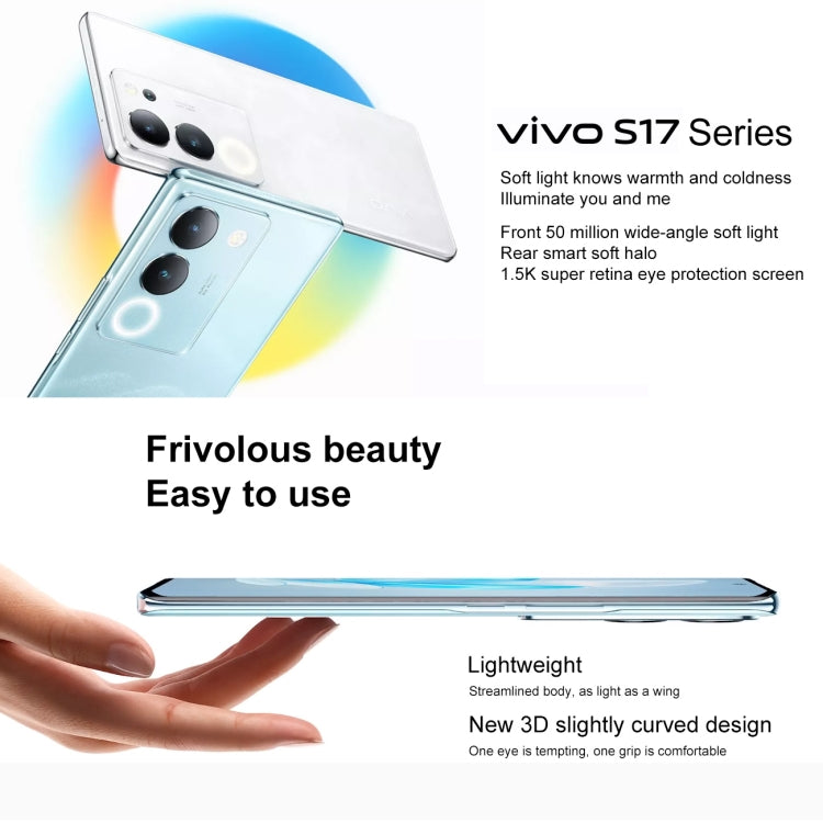 vivo S17 Pro 5G, 50MP Camera, 8GB+256GB, Triple Back Cameras, Srceen Fingerprint Identification, 4600mAh Battery, 6.78 inch Android 13 OriginOS 3 Dimensity 8200 Octa Core up to 3.1GHz, OTG, NFC, Network: 5G(Blue) - vivo by VIVO | Online Shopping South Africa | PMC Jewellery