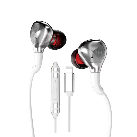 WK Black Gold Series YC06 8 Pin HIFI Sound Quality Wired Headphones (White) - In Ear Wired Earphone by WK | Online Shopping South Africa | PMC Jewellery | Buy Now Pay Later Mobicred