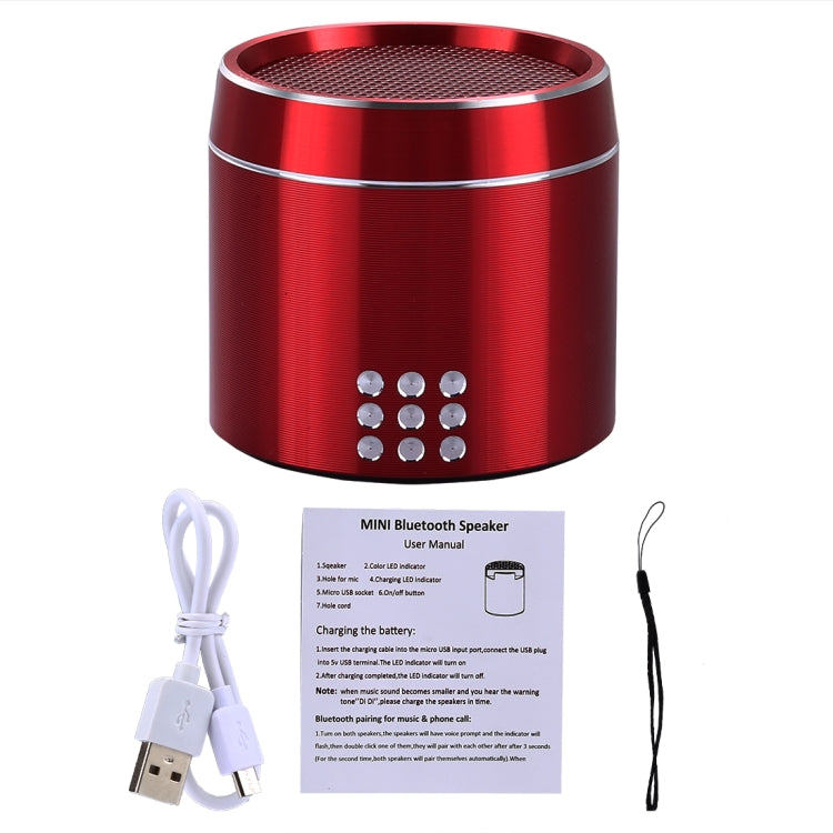 PTH-02 Portable True Wireless Stereo Mini Bluetooth Speaker with LED Indicator & Sling(Red) - Mini Speaker by PMC Jewellery | Online Shopping South Africa | PMC Jewellery