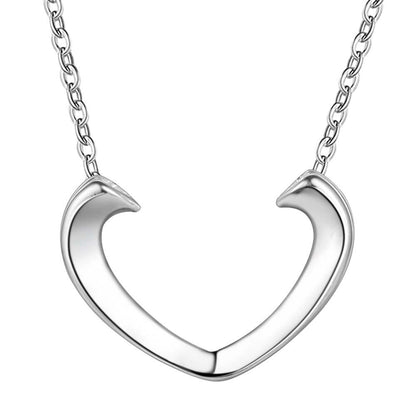 Silver heart necklace on a white background - perfect gift for someone special. Shop now for elegant jewelry at affordable prices.