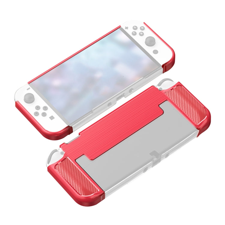 Carbon Fiber TPU Shockproof Protective Case For Nintendo Switch OLED(Red) - Cases by PMC Jewellery | Online Shopping South Africa | PMC Jewellery