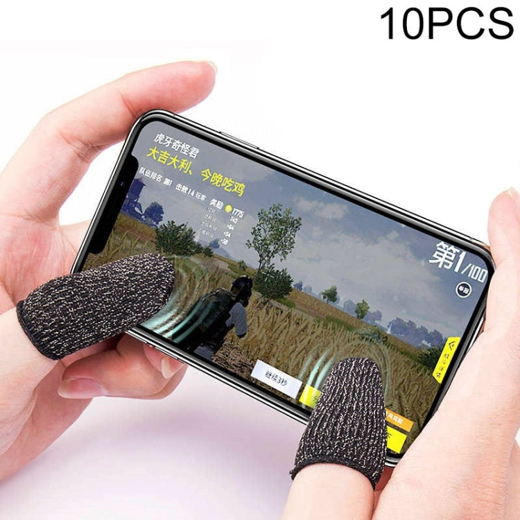 10 PCS Nylon + Conductive Fiber Non-slip Sweat-proof Mobile Phone Game Touch Screen Finger Cover for Thumb / Index Finger(Black) - Gaming Finger Sleeves by PMC Jewellery | Online Shopping South Africa | PMC Jewellery