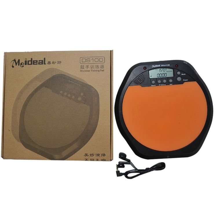 Electronic Dumb Combat Board Trainer Drum Exercise Metronome DS100(Black+Orange) - free shipping - PMC TechLife - Order now!