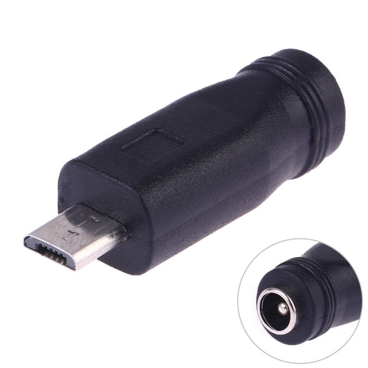 DC 5.5 x 2.1mm Female to Micro USB Male Power Converter(Black) - Audio Adapter by PMC Jewellery | Online Shopping South Africa | PMC Jewellery