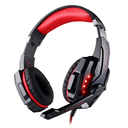 KOTION EACH G9000 3.5mm Game Gaming Headphone Headset Earphone Headband with Microphone LED Light for Laptop / Tablet / Mobile Phones,Cable Length: About 2.2m(Black Red) - Multimedia Headset by KOTION EACH | Online Shopping South Africa | PMC Jewellery