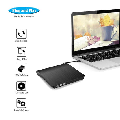 Brushed Texture USB 3.0 POP-UP Mobile External DVD-Rw DVD / CD Rewritable Drive External ODD & HDD Device - Rewritable Drive by PMC Jewellery | Online Shopping South Africa | PMC Jewellery