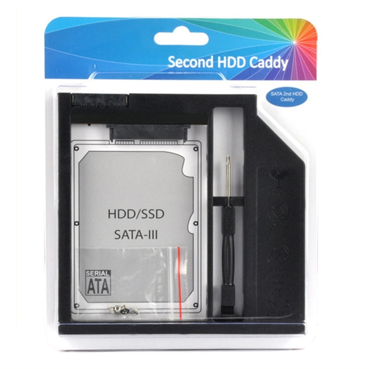 Universal 9 / 9.5mm SATA3 Hard Disk Drive HDD Caddy Adapter Bay Bracket for Notebook(Black) - Caddies & Enclosures by PMC TechLife | Online Shopping South Africa | PMC TechLife