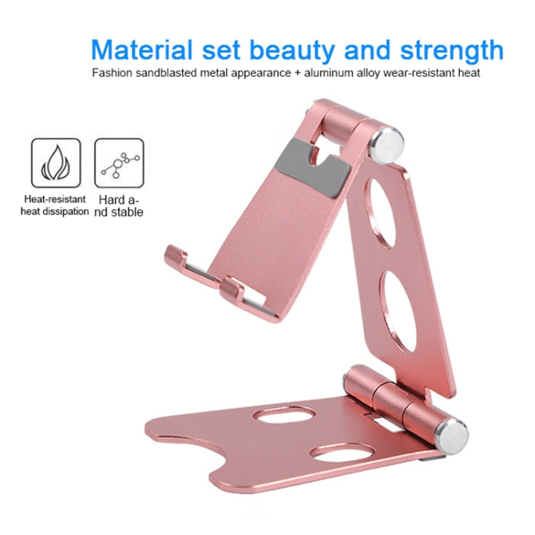 ROOSTAND R2 Aluminum Alloy Mobile Desktop Tablet Bracket Double Folding Lazy Artifact, Size: 6.4x7x9cm(Rose Red) - Desktop Holder by PMC Jewellery | Online Shopping South Africa | PMC Jewellery