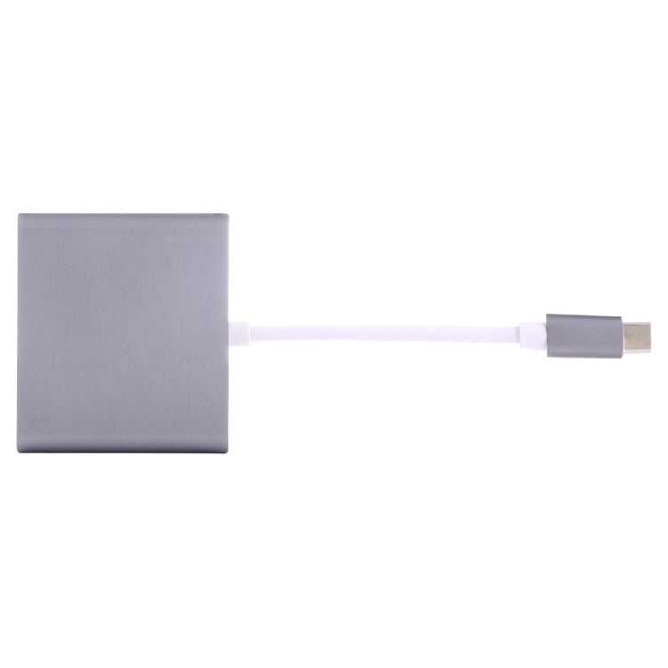 USB-C / Type-C 3.1 Male to USB-C / Type-C 3.1 Female & HDMI Female & USB 3.0 Female Adapter(Grey) - Cable & Adapters by PMC TechLife | Online Shopping South Africa | PMC TechLife | Buy Now Pay Later Mobicred