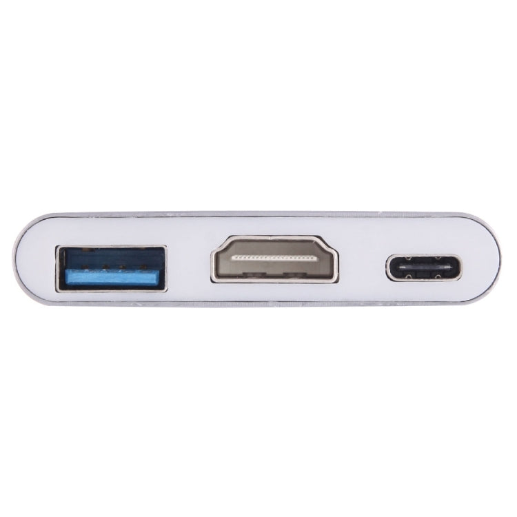 USB-C / Type-C 3.1 Male to USB-C / Type-C 3.1 Female & HDMI Female & USB 3.0 Female Adapter(Grey) - Cable & Adapters by PMC TechLife | Online Shopping South Africa | PMC TechLife | Buy Now Pay Later Mobicred