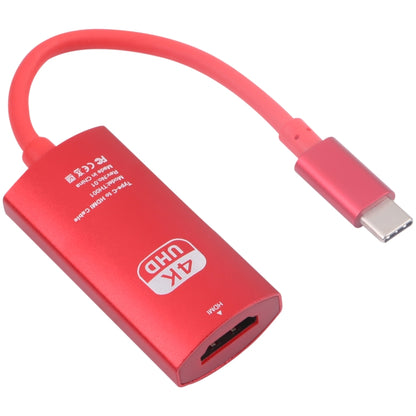 TH001 USB-C / Type-C Male to HDTV Female 4K UHD Adapter(Red) - Converter & Adapter by PMC Jewellery | Online Shopping South Africa | PMC Jewellery