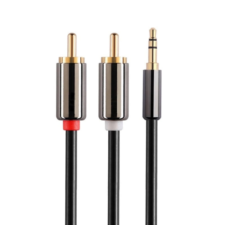 5m Gold Plated 3.5mm Jack to 2 x RCA Male Stereo Audio Cable - RCA Cable by PMC Jewellery | Online Shopping South Africa | PMC Jewellery