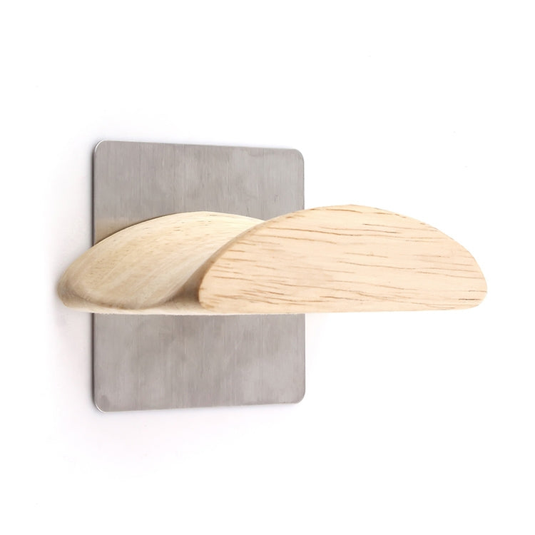 Square Stainless Steel Patch + Solid Wood Wall-mounted Headset Holder - Anti-lost & Holder by PMC TechLife | Online Shopping South Africa | PMC TechLife